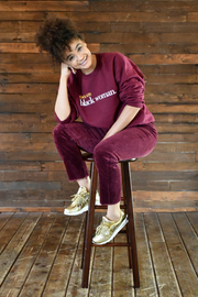 #CoolAssBlackWoman Burgundy Crewneck Sweatshirt