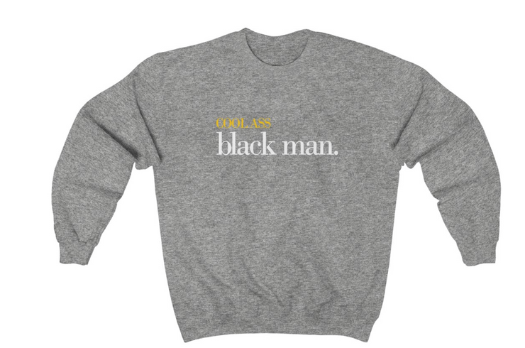 Cool Ass Black MAN - Grey Crewneck